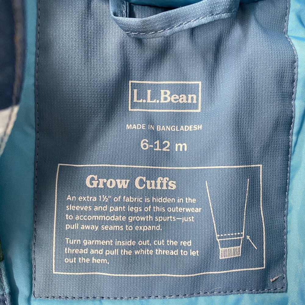 L.L. Bean Snowsuit Baby Boys 6-12 Months Blue Stripe Hooded Thinsulate One Piece - Picture 8 of 16